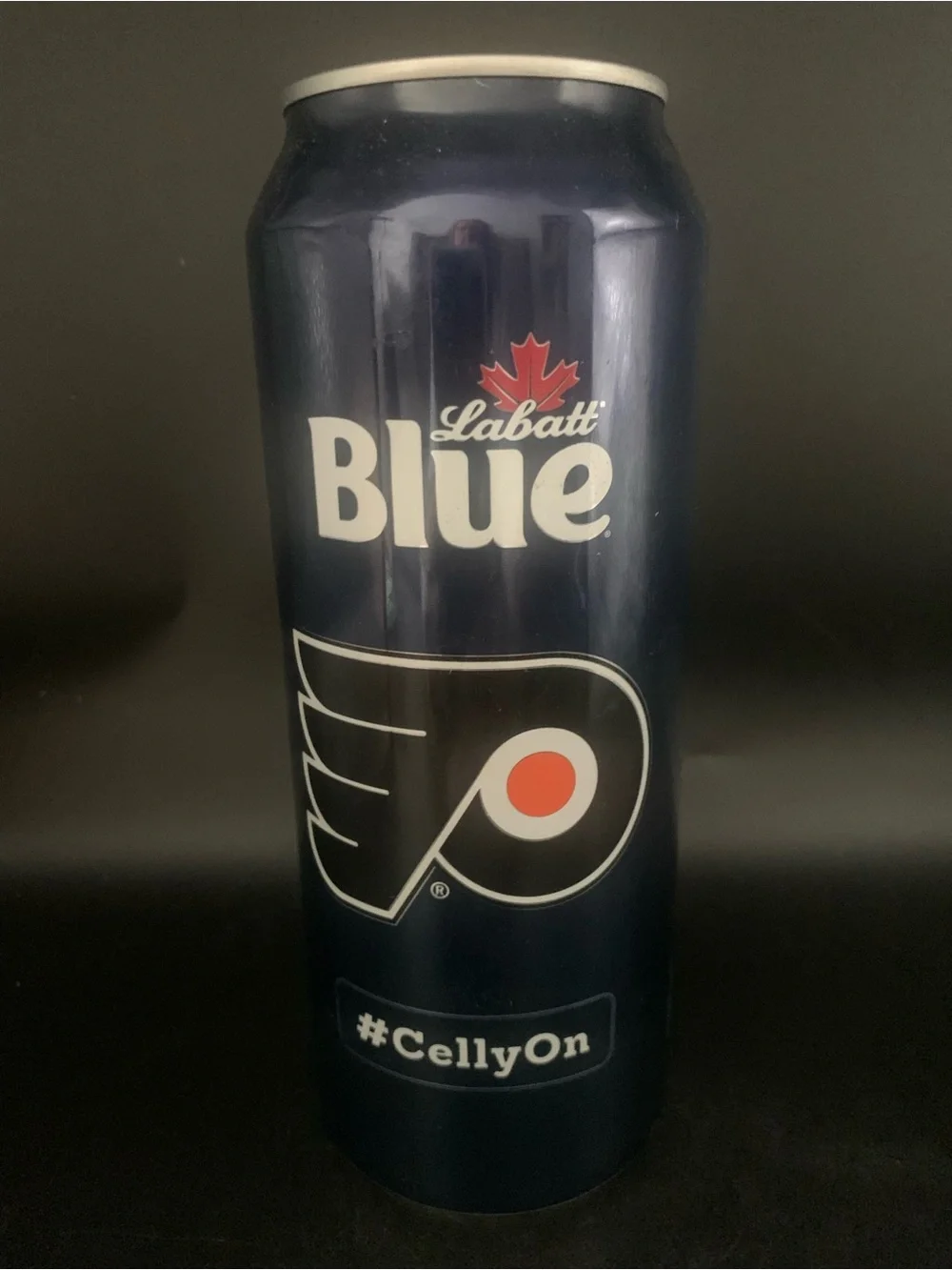 Vintage Beer Can Labatt Blue Canadian Pilsner Philadelphia Flyers 16Oz Empty